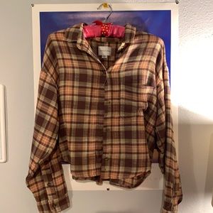 Cropped plaid autumn top!